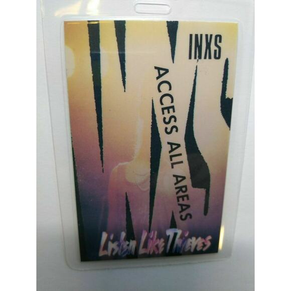 INXS Listen Like Thieves Backstage Pass Original 1985 New Wave Pop Rock Gift - Picture 3 of 4